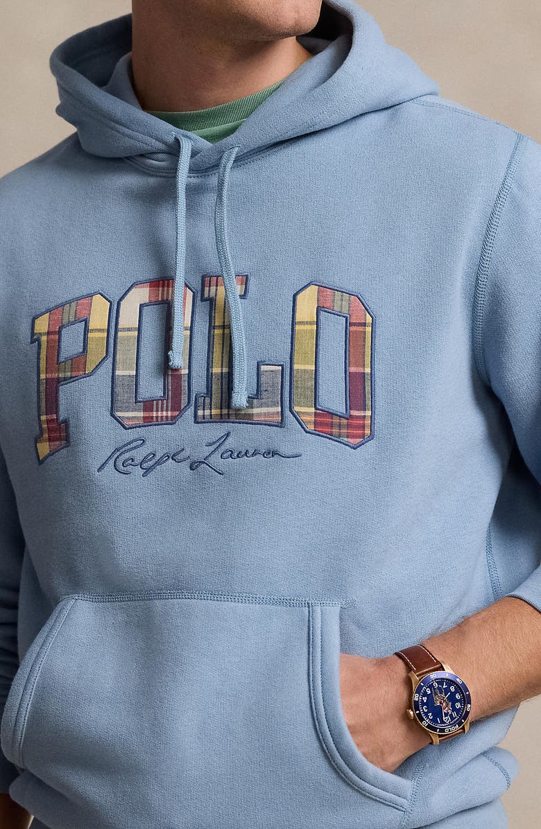 Polo Ralph Lauren Fleece Graphic Hoodie, Alternate, color, Vessel Blue
