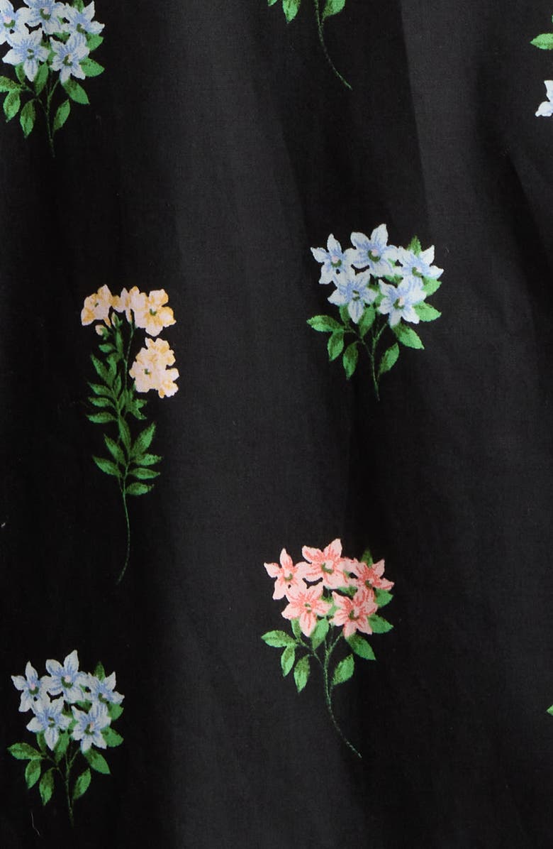 SUGARLIPS Mayrel Floral Print Maxi Dress, Alternate, color, Black-Coral-Green