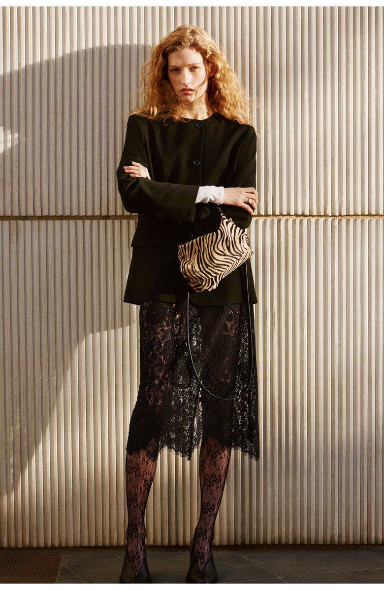 H&M Lace Pencil Skirt, Alternate, color, Black