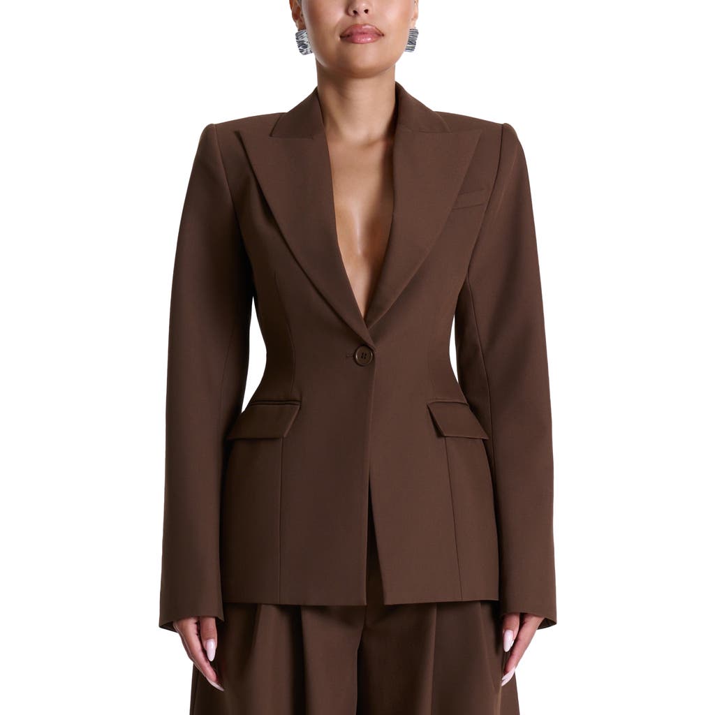 Naked Wardrobe One-button Blazer In Brown