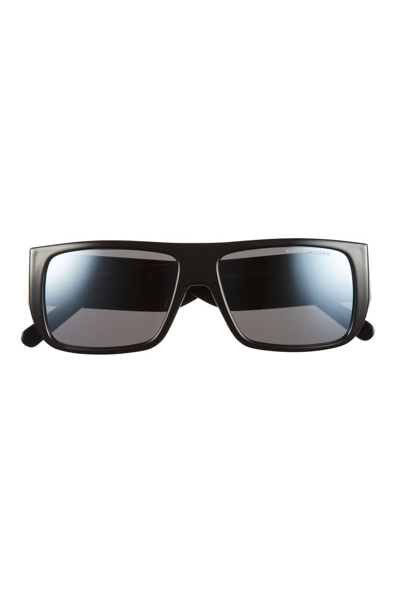 Logo 55mm Square Sunglasses, Main, color, BLACK GREY