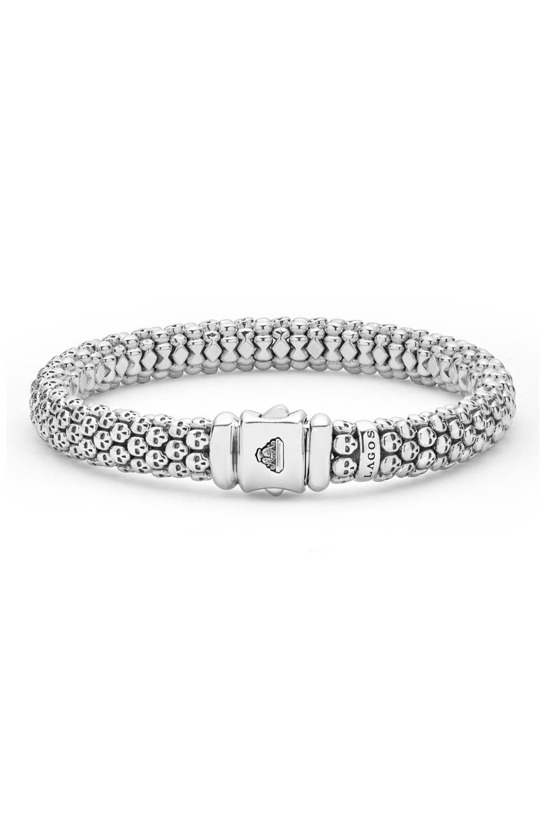 Men's Anthem Caviar Skull Bracelet, Alternate, color, SILVER