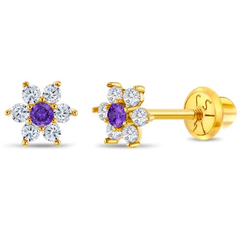 In Season Jewelry 14k Flower Cluster Earrings In Purple