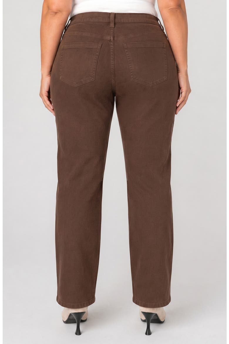 Kennedy Mid Rise Straight Leg Jeans, Alternate, color, CAROB BROWN