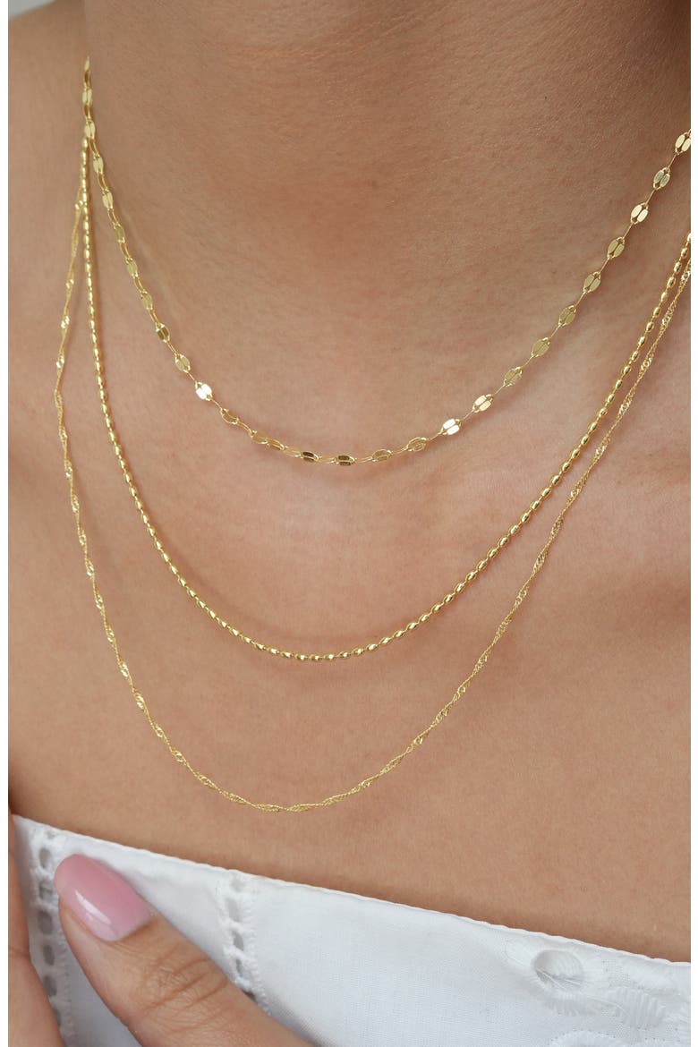 Multistrand 18K Gold Plate Sterling Silver Layered Necklace, Alternate, color, GOLD