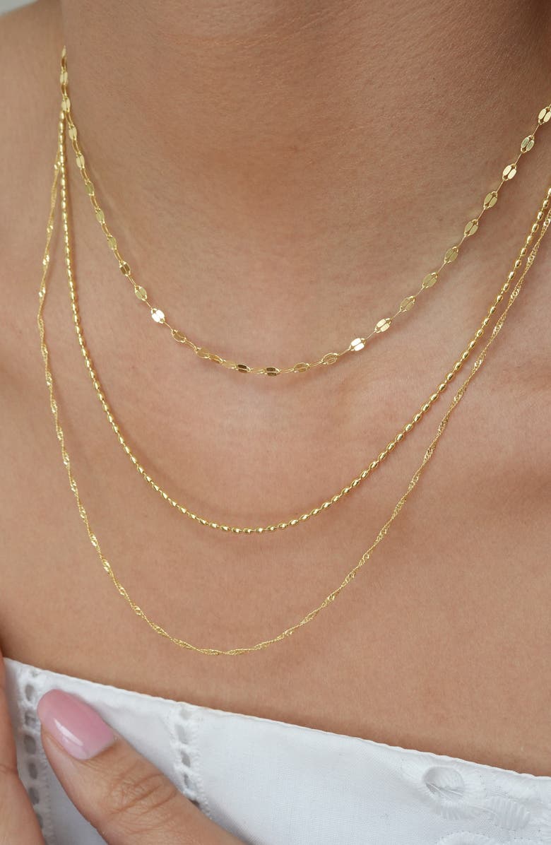 Argento Vivo Sterling Silver Multistrand 18K Gold Plate Sterling Silver Layered Necklace, Alternate, color, Gold