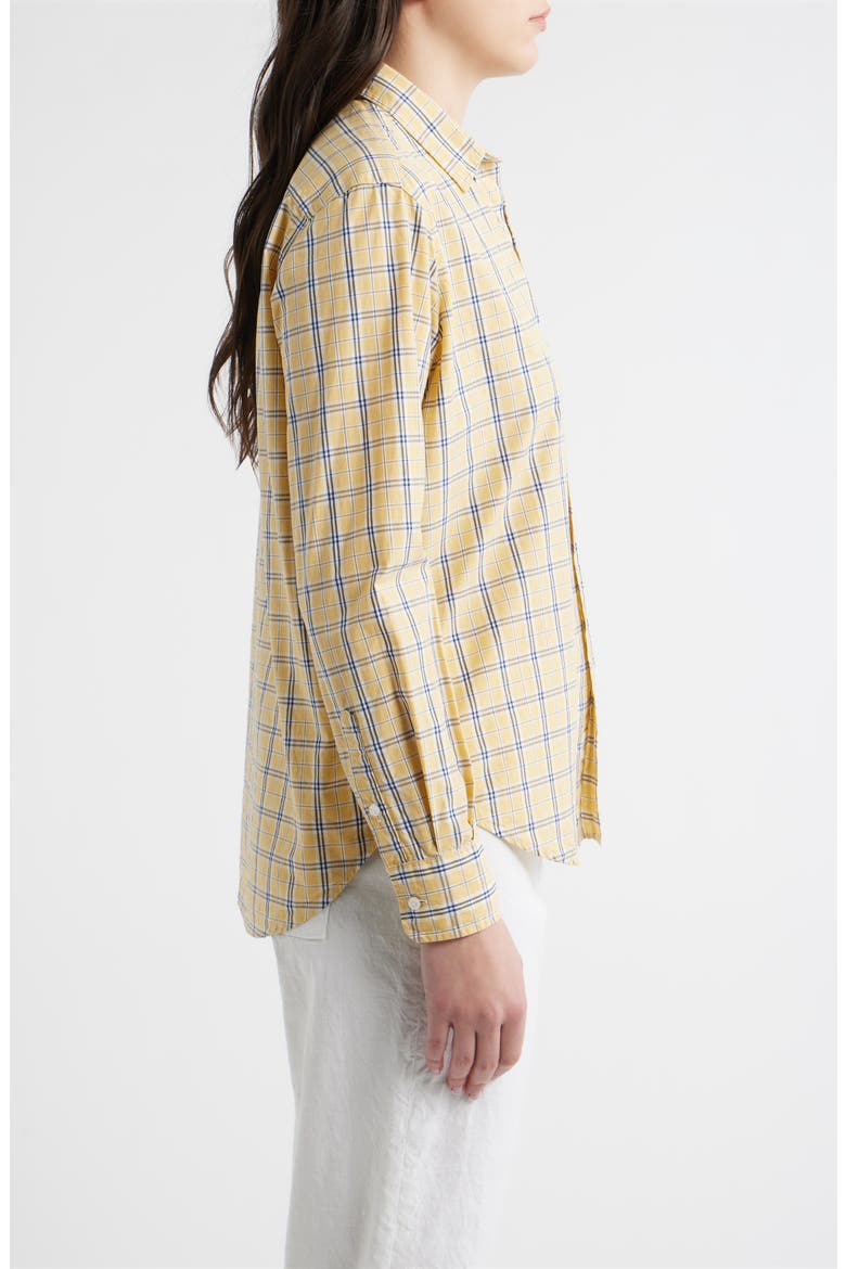 Eileen Relaxed Button-Up Shirt, Alternate, color, YELLOW AND BLUE PLAID