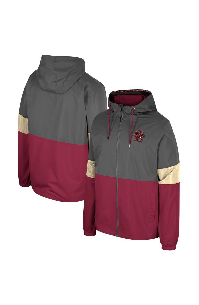 COLOSSEUM Men's Colosseum Charcoal Boston College Eagles Miles Full-Zip Hoodie Jacket, Main, color, Charcoal