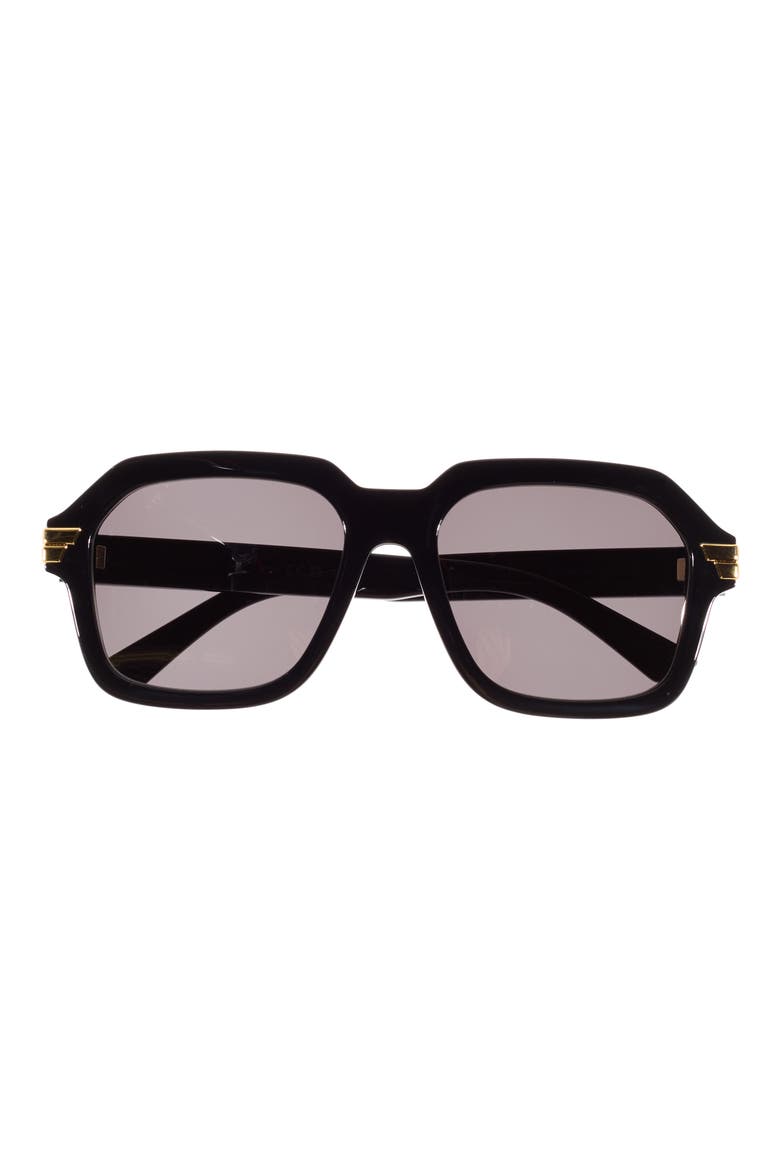 56mm Oversized Square Sunglasses, Main, color, BLACK BLACK GREY
