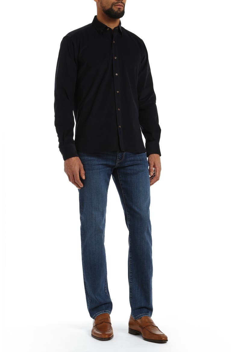 Courage Straight Leg Stretch Organic Cotton Jeans, Alternate, color, DEEP BRUSHED ORGANIC