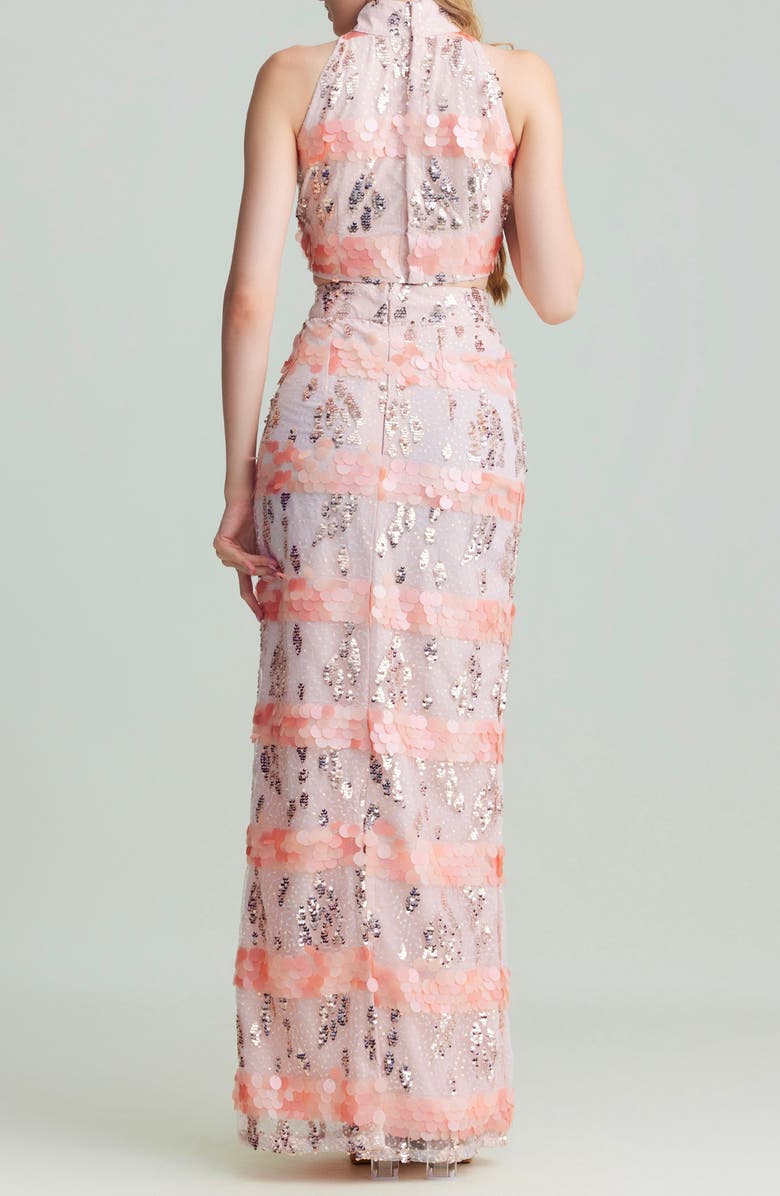 holiCHIC Saana Sequin & Paillette Embellished Crop Top & Skirt Set, Alternate, color, Pink