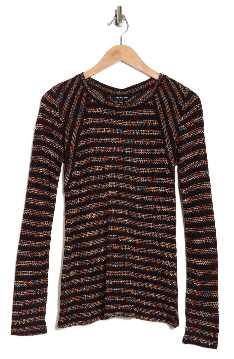 Liverpool Stripe Crewneck Sweater, Alternate, color, Deep Navy Multi