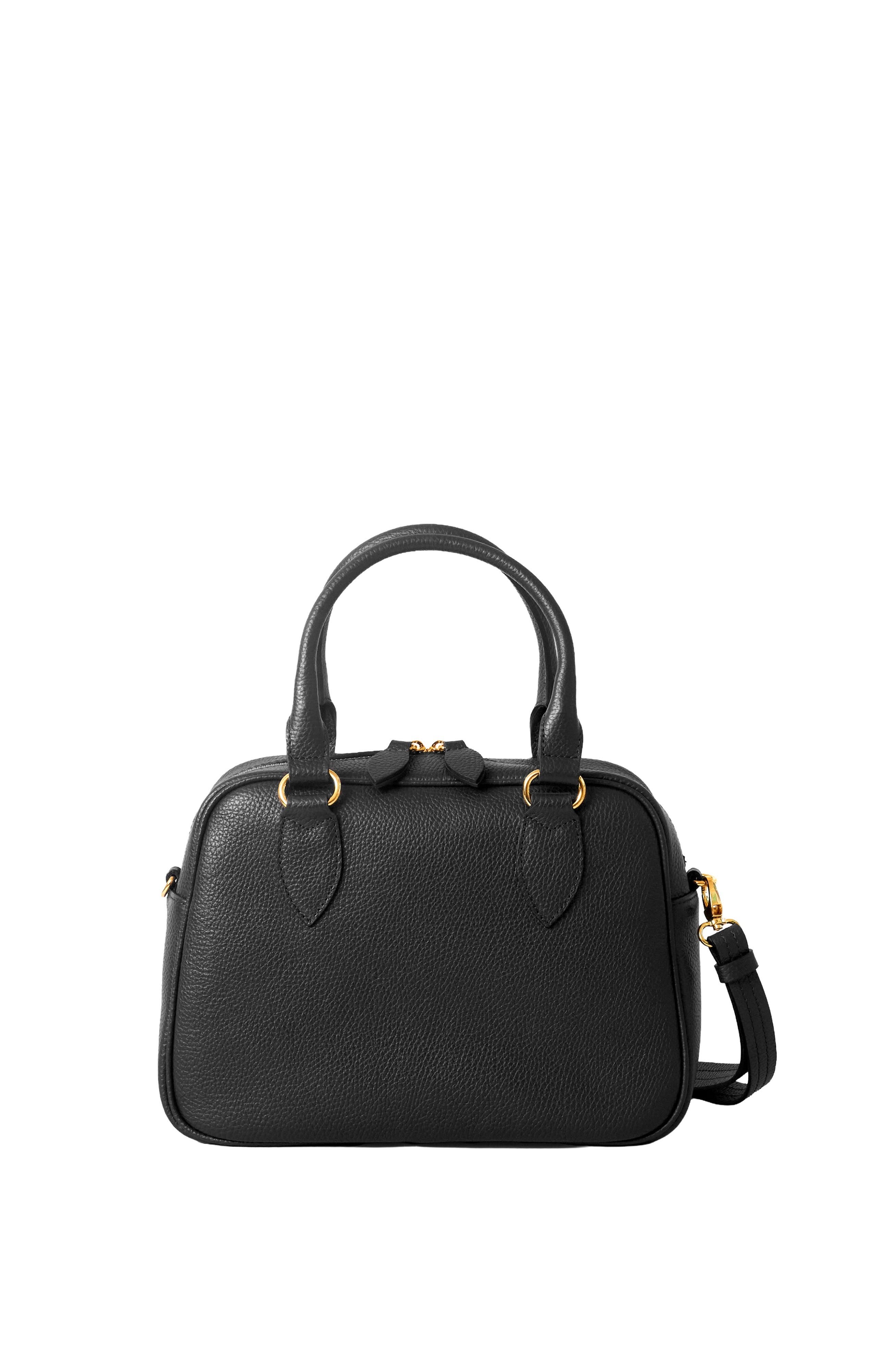 Hyer Goods La Corsa Leather Bowling Bag In Black