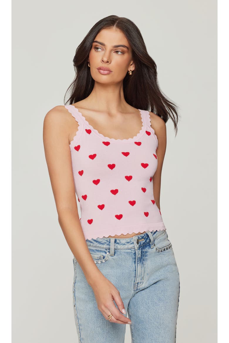 Lottie Hearts Intarsia Strap Tank, Alternate, color, pink