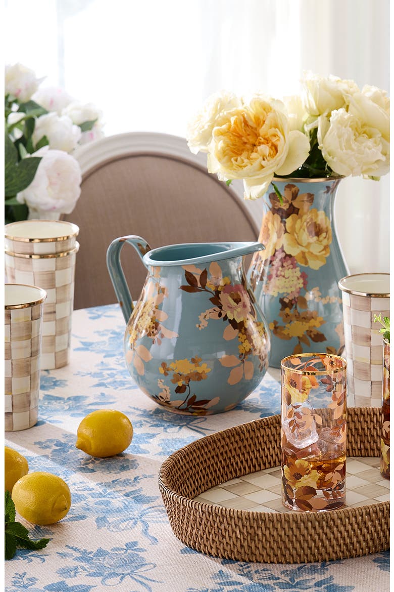 Wild Rose Slate Enameled Steel 2-Quart Pitcher, Alternate, color, BLUE