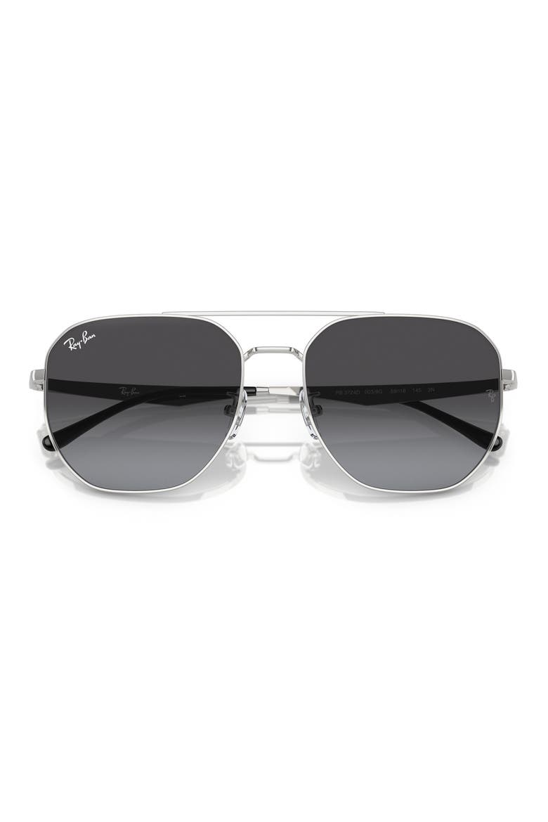 59mm Gradient Square Sunglasses, Alternate, color, SILVER / GREY GRADIENT