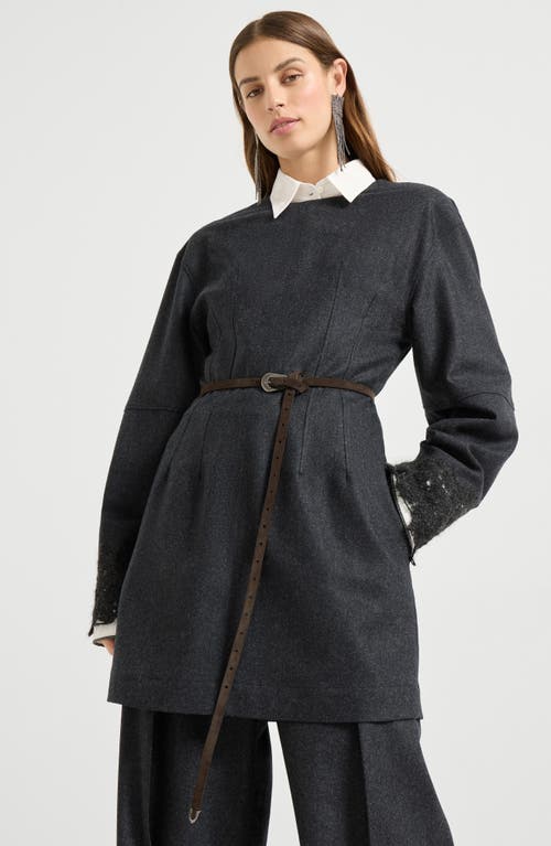 Brunello Cucinelli Suede Slim Western Belt In Multi