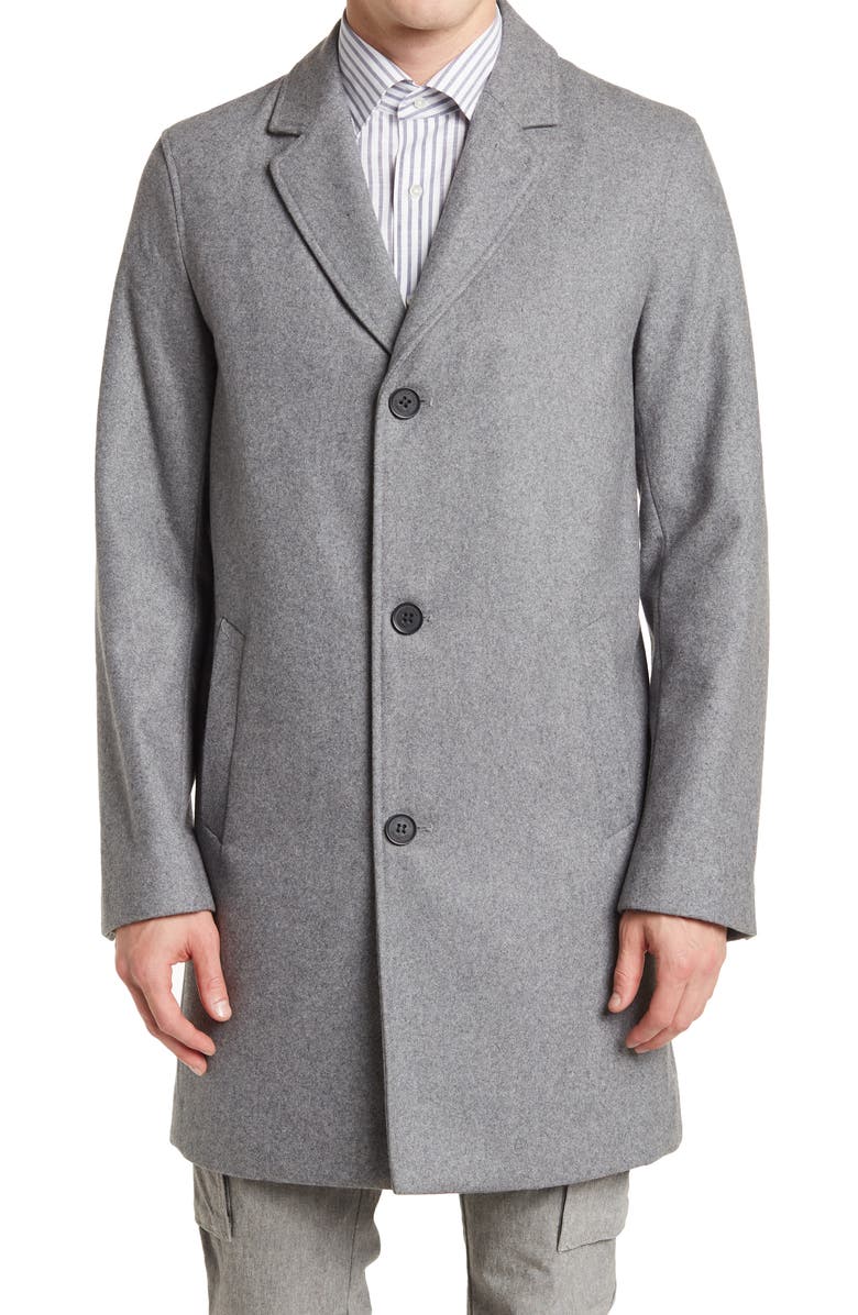 Cole Haan Signature Wool Blend Melton Classic Topper, Main, color, Lt Grey
