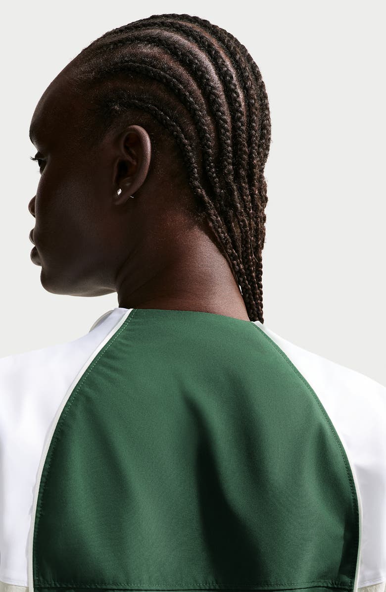 Nike Sportswear Shrunken Water Repellent Track Jacket, Alternate, color, Fir/White/Light Bone/Sail