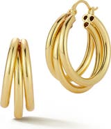 GLAZE JEWELRY Triple Row Hoop Earrings