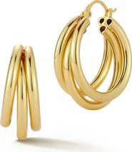 GLAZE JEWELRY Triple Row Hoop Earrings