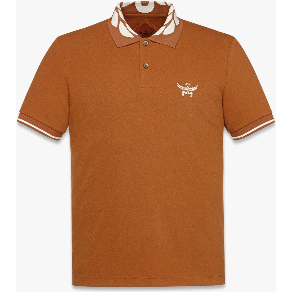 Mcm Laurel Piqué Polo In Cognac