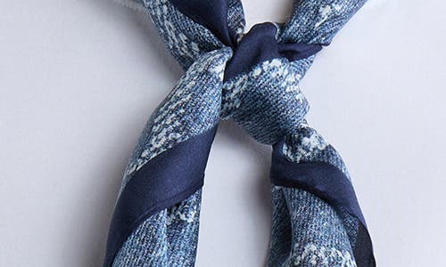 KURT GEIGER KURT GEIGER LONDON DENIM PRINT LARGE SQUARE SILK SCARF