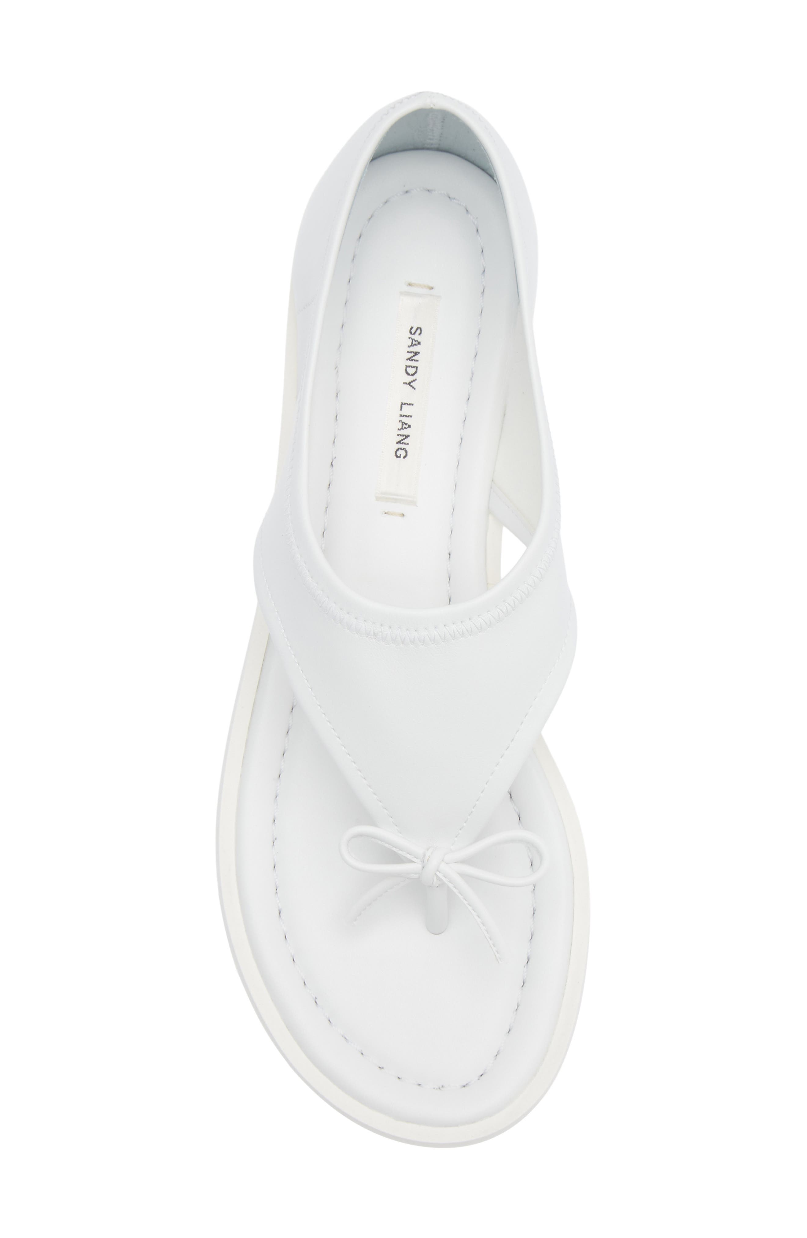 Sandy Liang Clark Bow Thong Sandal, Alternate, color, White