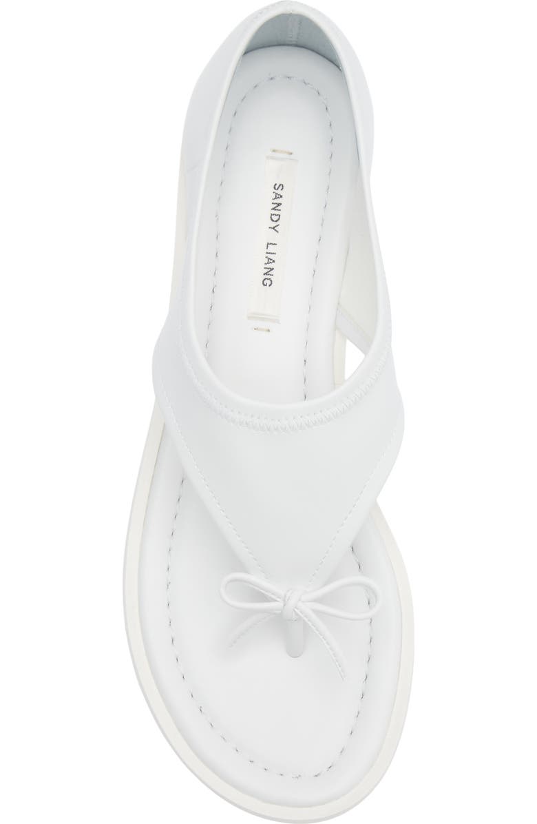 Sandy Liang Clark Bow Thong Sandal, Alternate, color, White