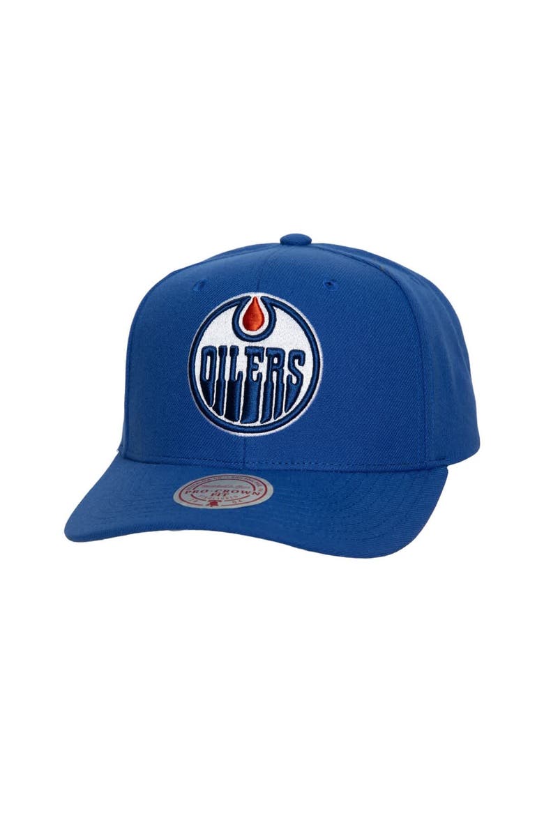 Men's Mitchell & Ness Navy Edmonton Oilers Core Team Ground Pro Adjustable Hat, Main, color, Navy