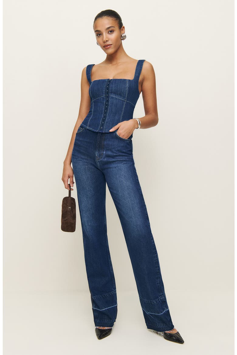 Tagliatelle Sleeveless Denim Shirt, Alternate, color, ELLIS