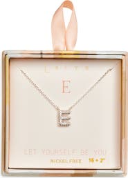 Leith Cubic Zirconia Initial Pendant Necklace