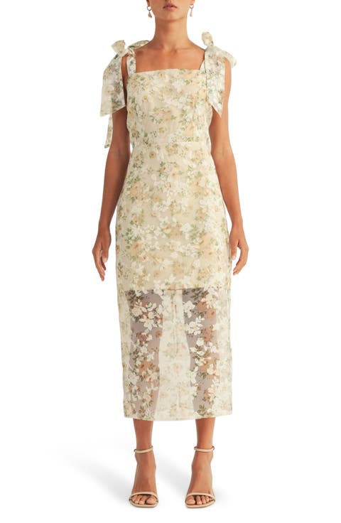 Carinne Floral Organza Midi Dress