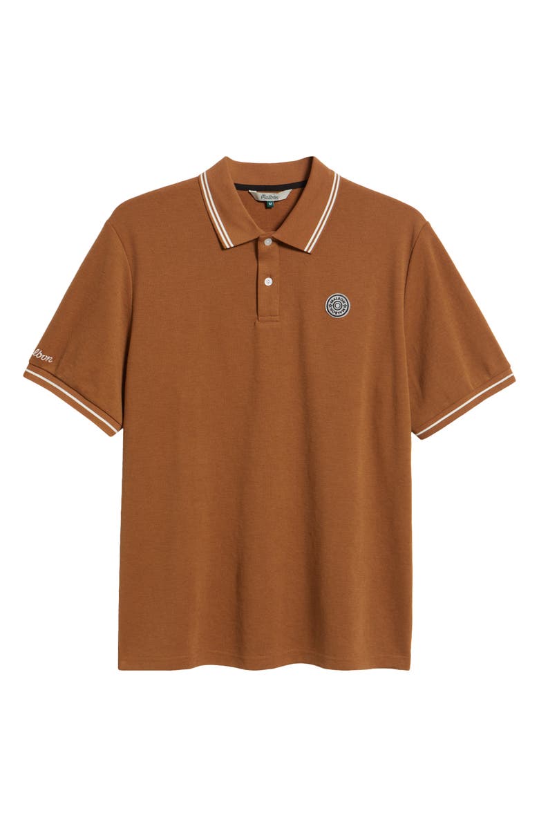 Malbon Golf Fairway Appliqué Piqué Polo, Alternate, color, British Tan