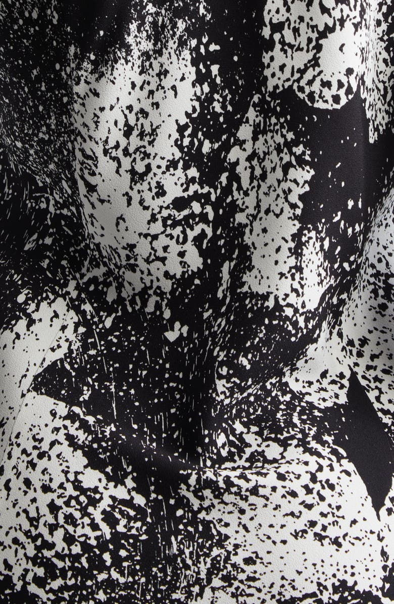 Dries Van Noten Davion Abstract Floral Long Sleeve Midi Dress, Alternate, color, Black