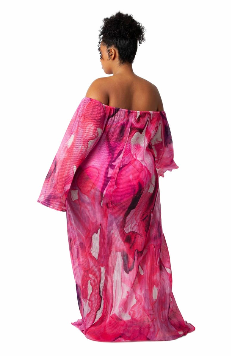 Villa Fresca Malia Pleated Cover-up Dress, Alternate, color, Fuchsia Ink