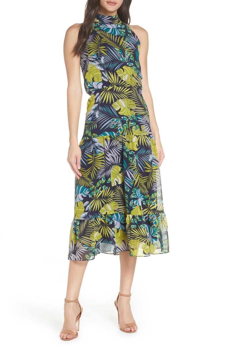 Sam Edelman Tropics Chiffon Midi Dress, Main, color,