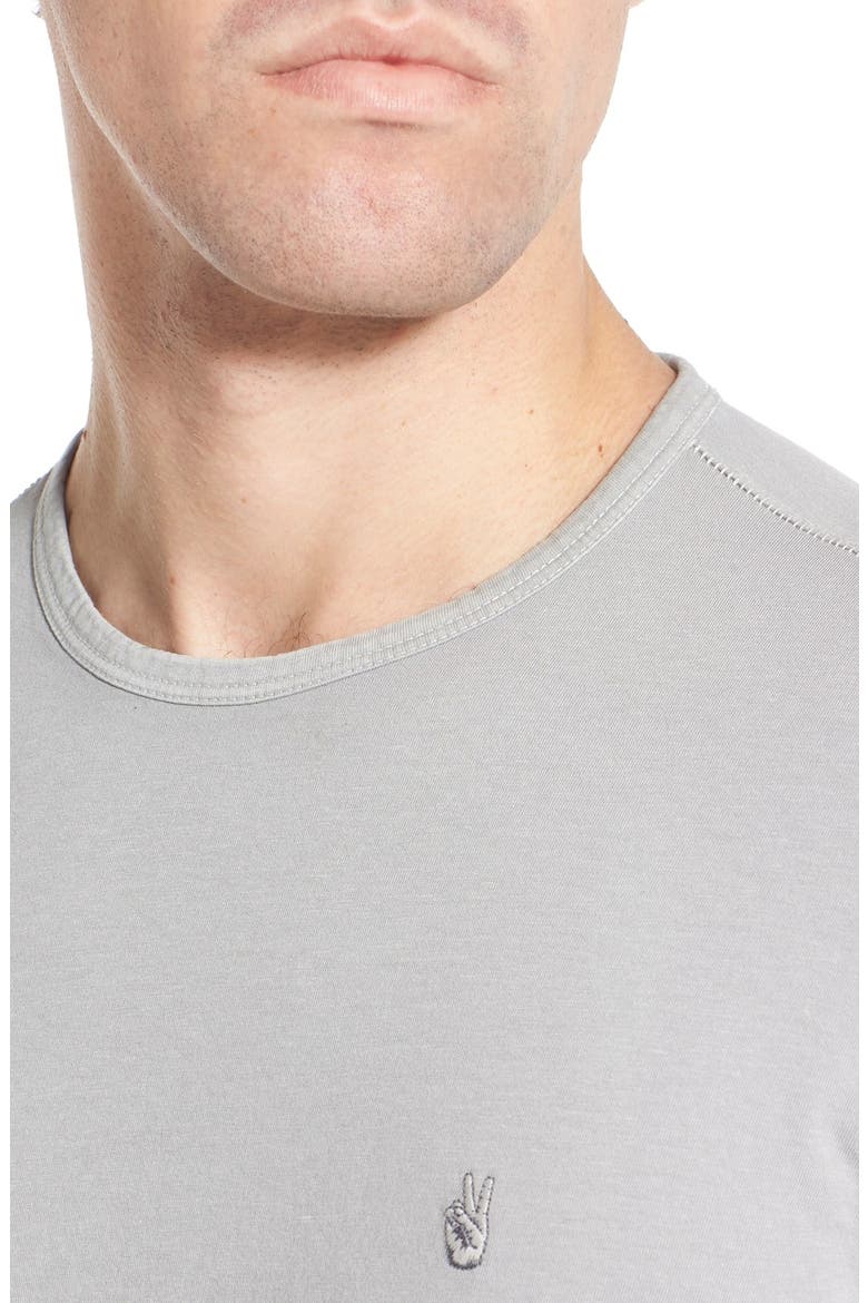 Peace Sign Crewneck T-Shirt, Alternate, color, SMOKE