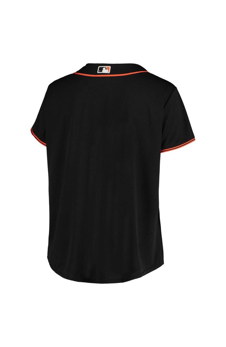 PROFILE Women's Black San Francisco Giants Plus Size Sanitized Replica Team Jersey, Alternate, color,