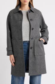 Sam Edelman Plaid Slim Balmacaan Coat