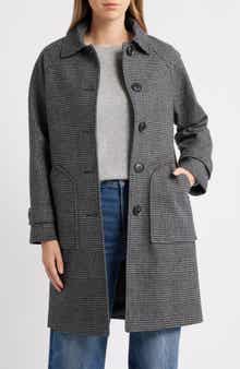 Sam Edelman Plaid Slim Balmacaan Coat