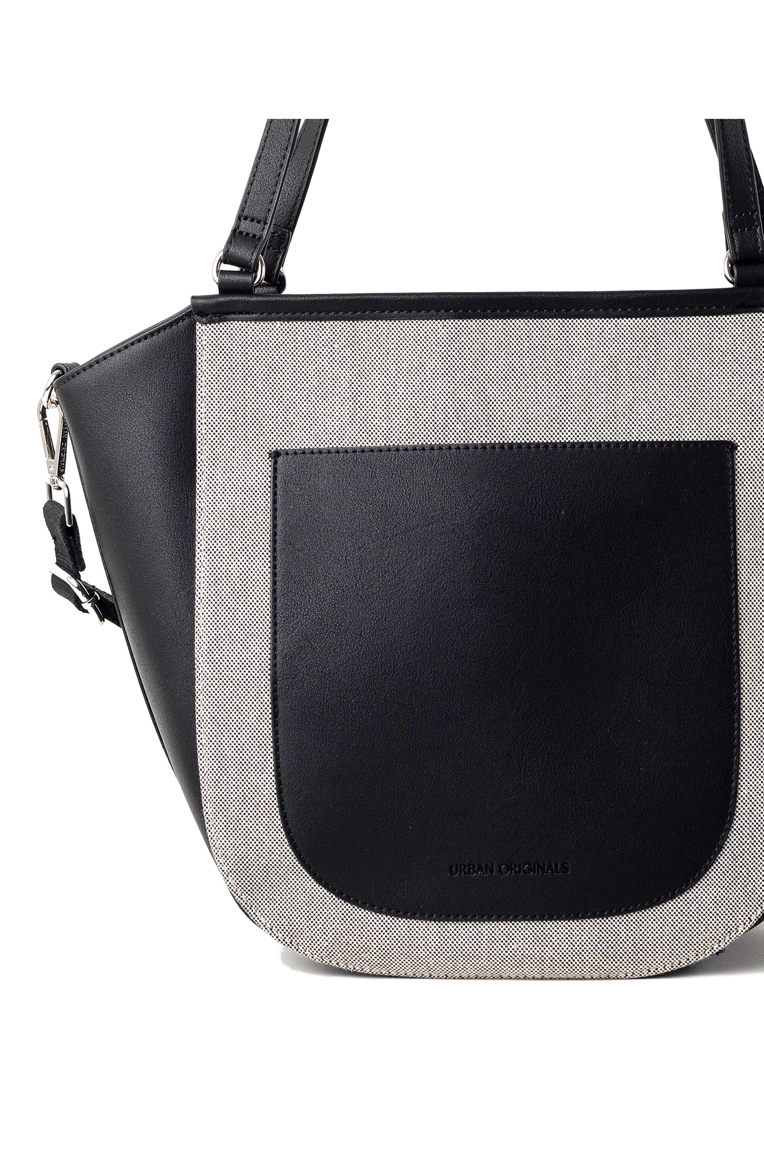 Urban Originals Harland Two Tone Tote Bag, Alternate, color, Black