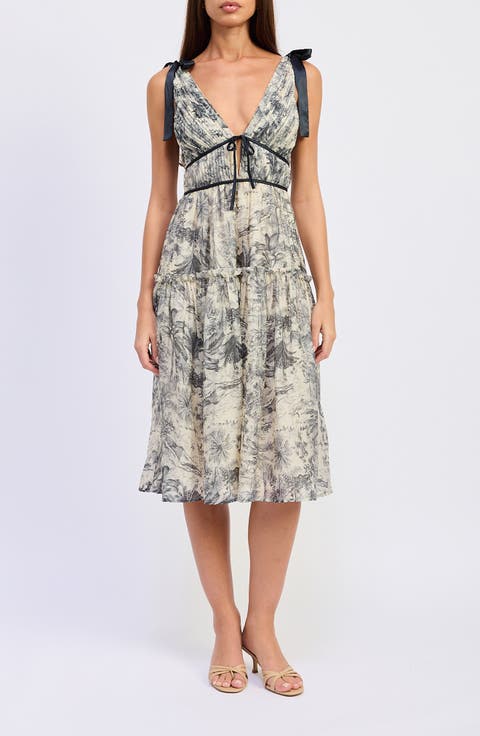 Holly Toile Print Midi Dress