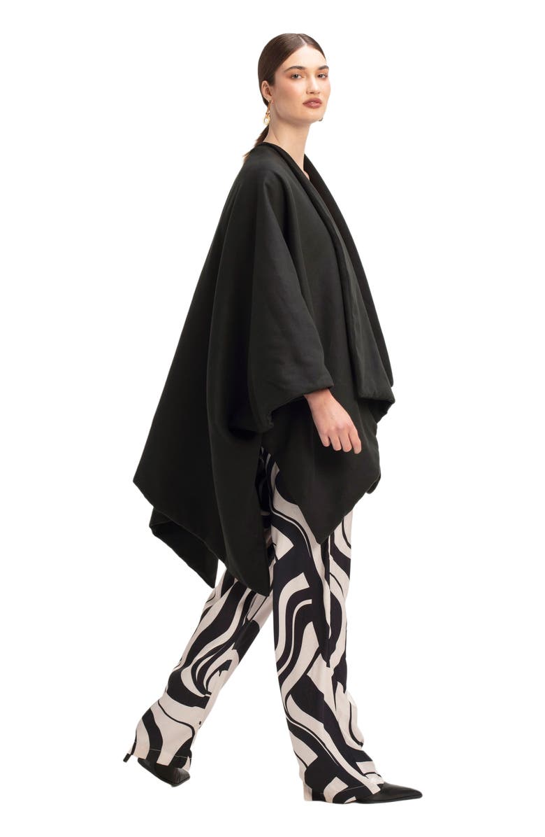 DIARRABLU Double-Layered Wrap Cape Noir, Alternate, color, Solid Black