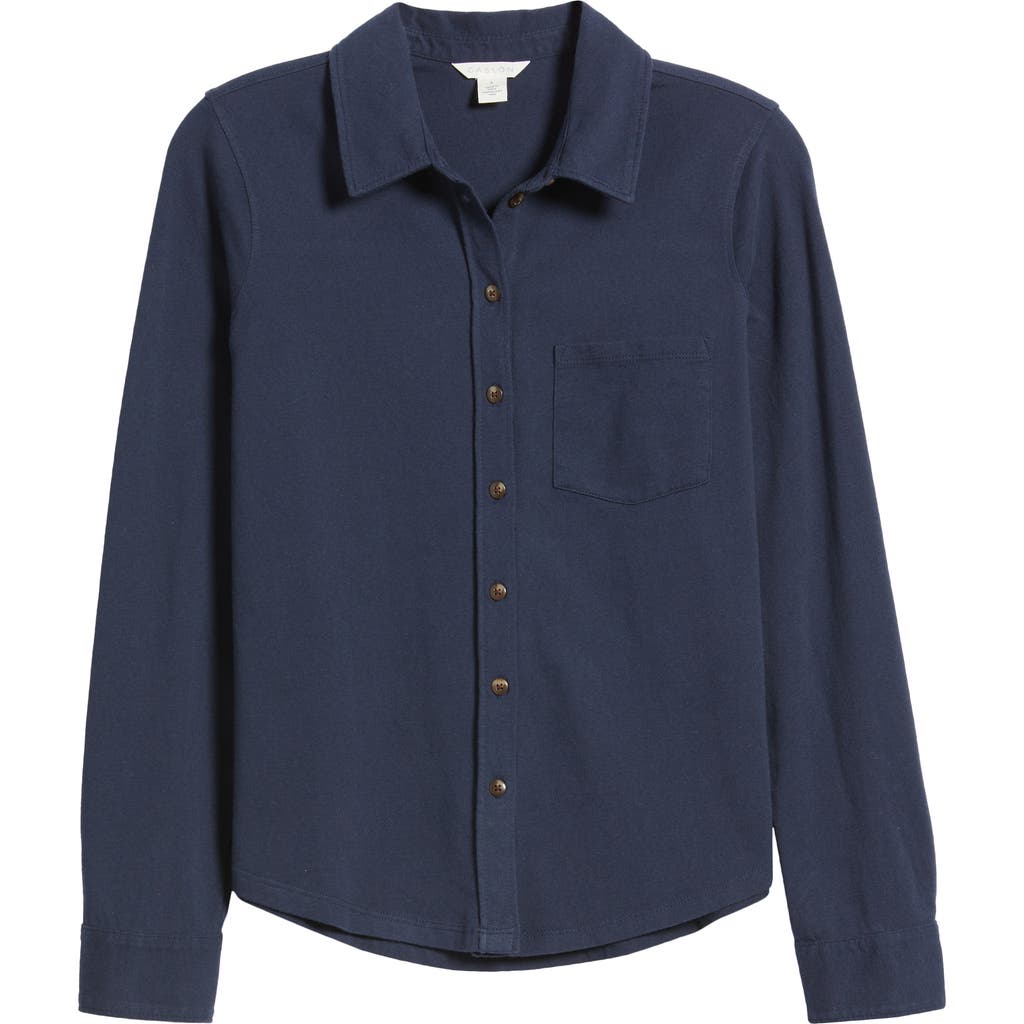 CASLONR CASLON(R) KNIT BUTTON-UP SHIRT