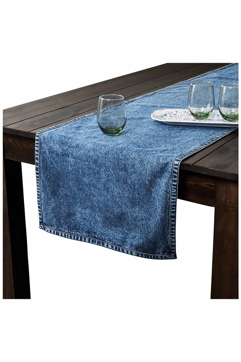 Denim Table Runner, Alternate, color, BLUE