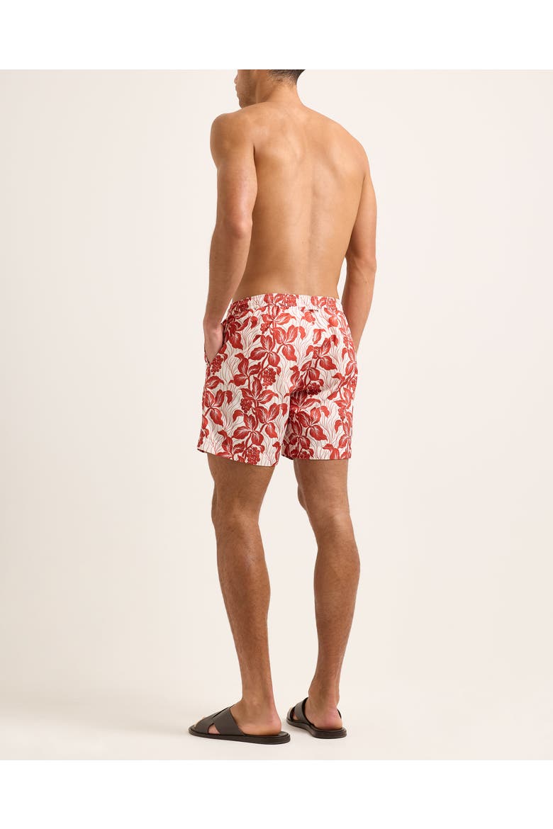 Bulldog Drawcord Mid Length Swim Shorts, Alternate, color, SUMMER RED