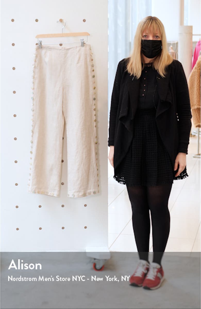 Ravella Button Trim Linen Pants, sales video thumbnail