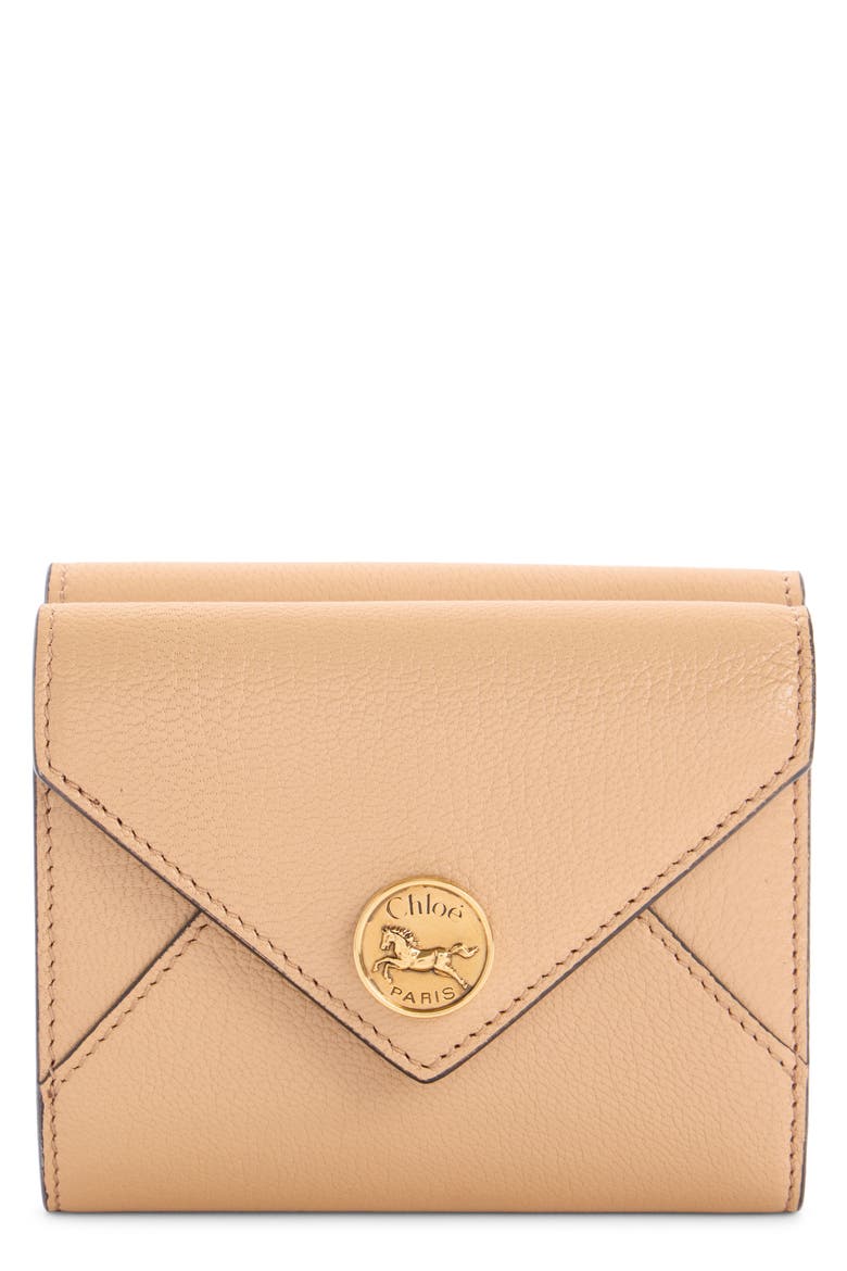 Leather Envelope Trifold Wallet, Main, color, LIGHT TAN