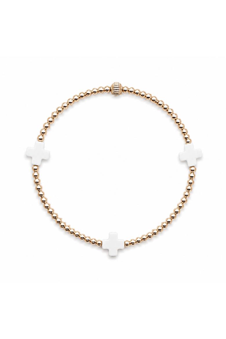 Halo White Cross Bracelet, Alternate, color, White